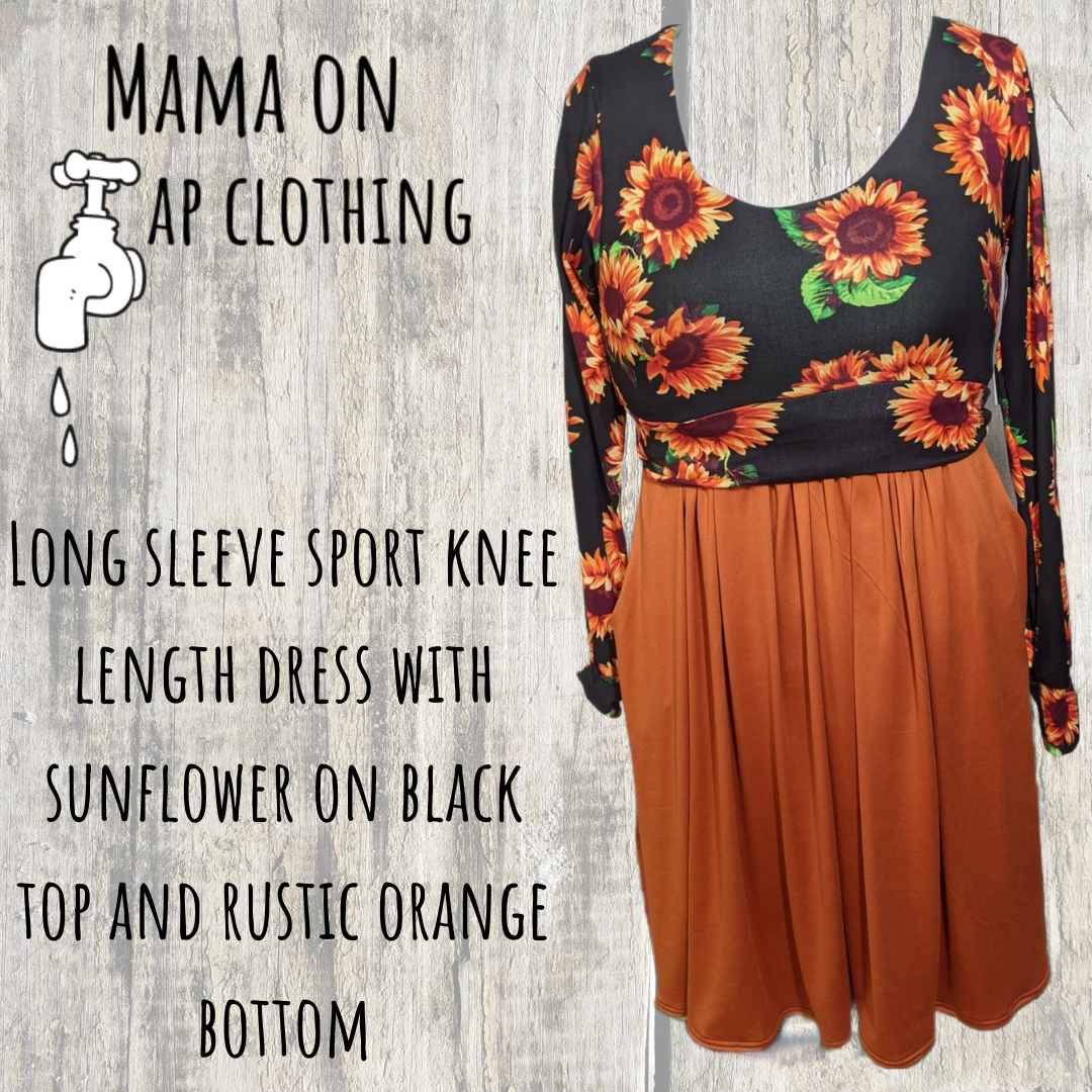 Made to Order - Patterned Top with Solid Bottom - Dress with Pockets – Mama  On Tap